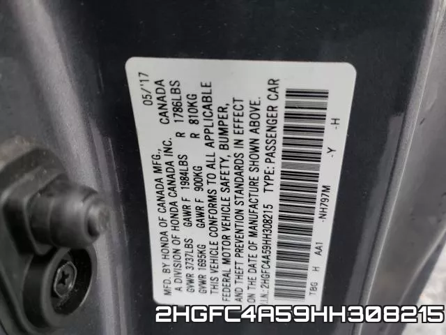 2HGFC4A59HH308215 фото 2