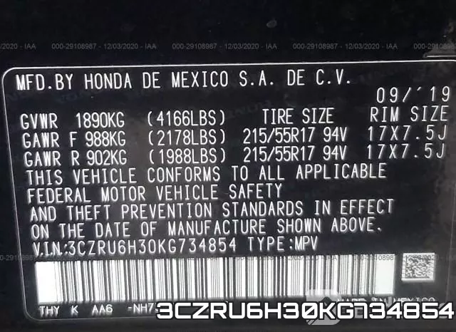 3CZRU6H30KG734854 фото 10