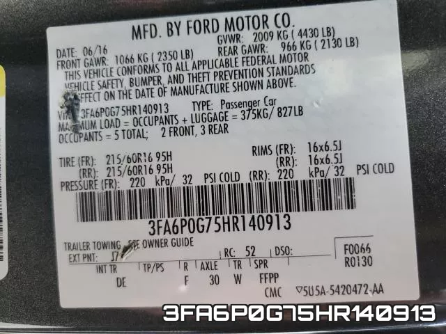 3FA6P0G75HR140913 фото 2