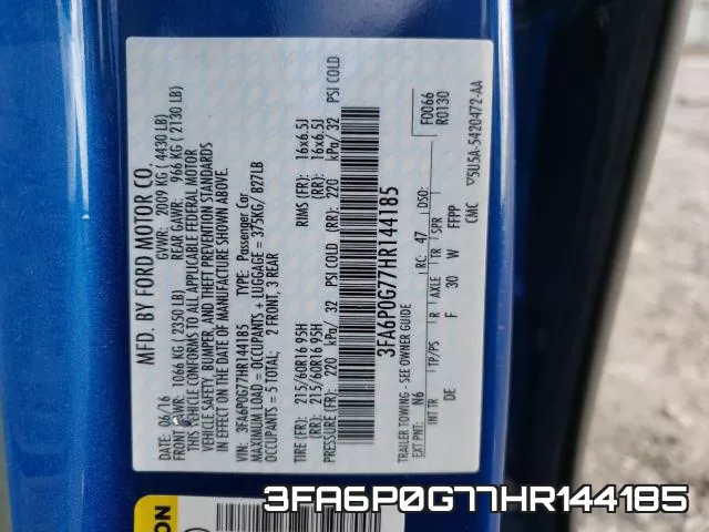 3FA6P0G77HR144185 фото 2