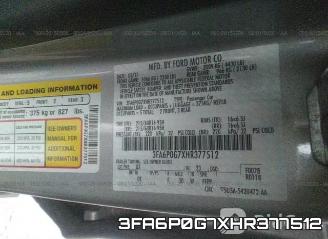 3FA6P0G7XHR377512 фото 10