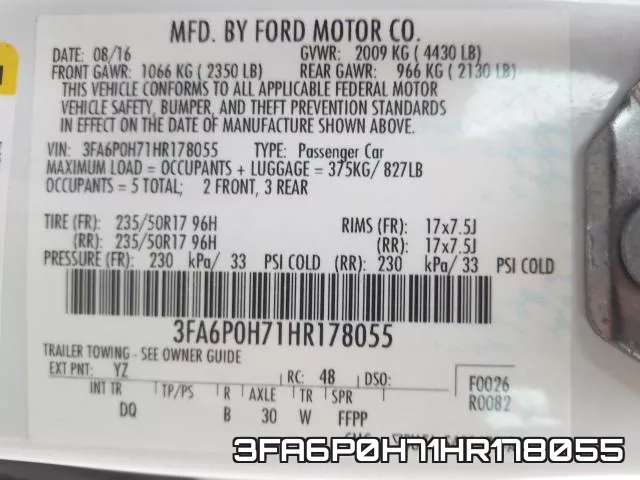 3FA6P0H71HR178055 фото 2