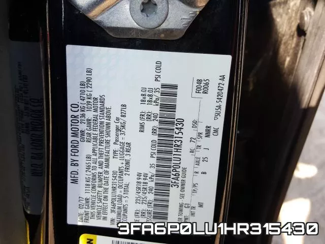 3FA6P0LU1HR315430 фото 2