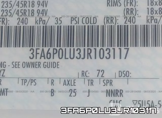 3FA6P0LU3JR103117 фото 8