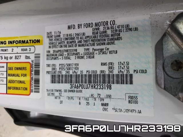 3FA6P0LU7HR233198 фото 2