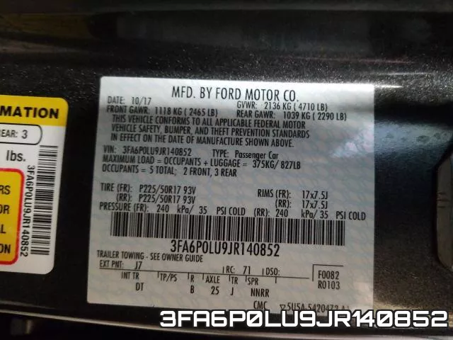 3FA6P0LU9JR140852 фото 2