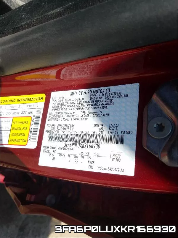 3FA6P0LUXKR166930 фото 2