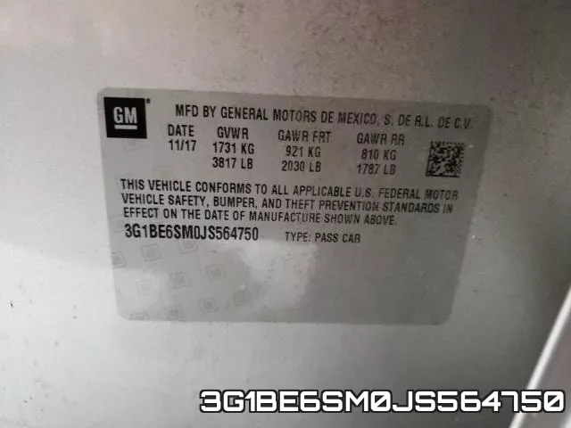 3G1BE6SM0JS564750 фото 2