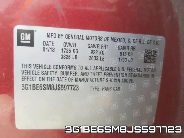 3G1BE6SM8JS597723 фото 2