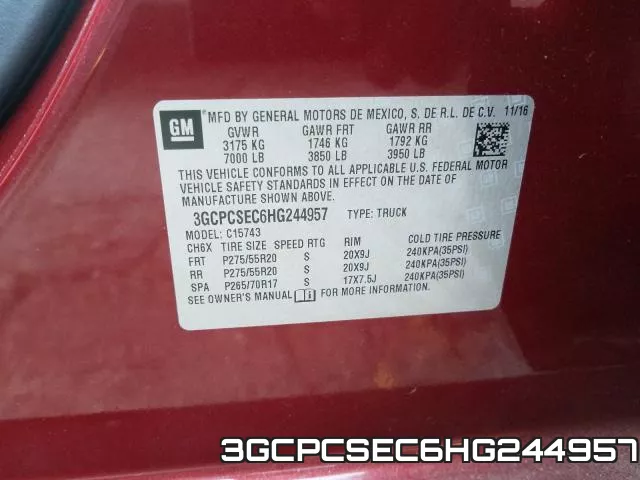 3GCPCSEC6HG244957 фото 2