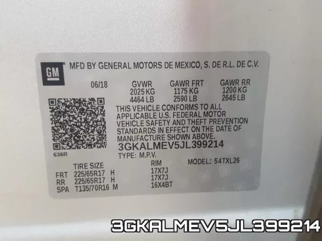 3GKALMEV5JL399214 фото 2