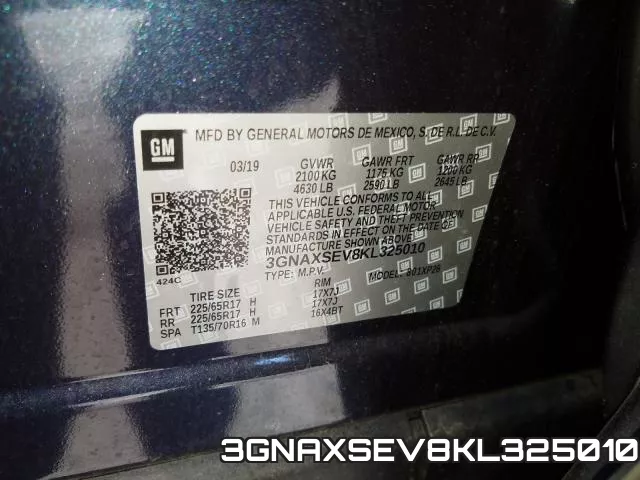 3GNAXSEV8KL325010 фото 2