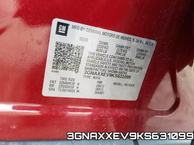 3GNAXXEV9KS631099 фото 2