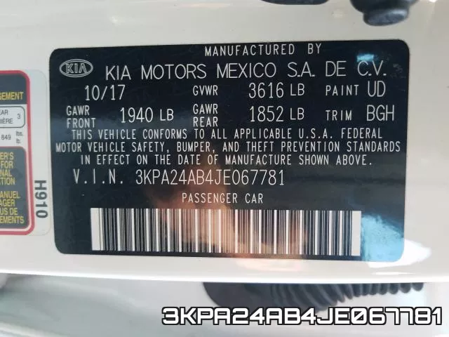 3KPA24AB4JE067781 фото 2