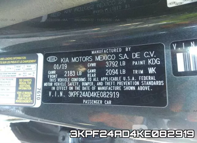3KPF24AD4KE082919 фото 10