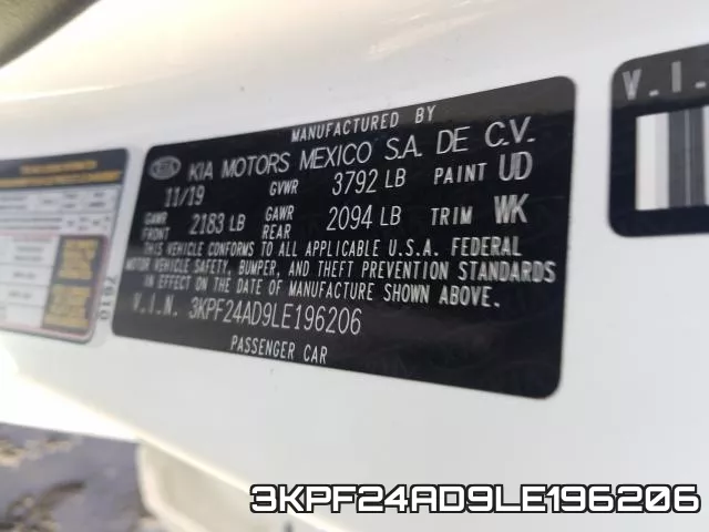 3KPF24AD9LE196206 фото 2