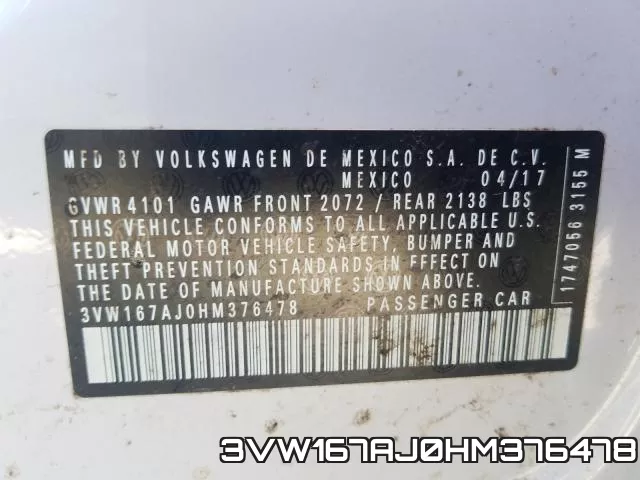 3VW167AJ0HM376478 фото 2