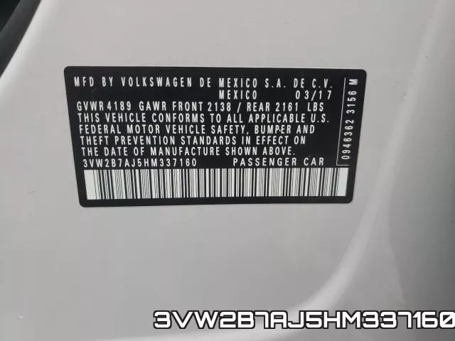 3VW2B7AJ5HM337160 фото 2