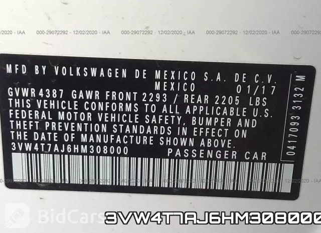 3VW4T7AJ6HM308000 фото 9