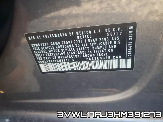3VWL17AJ3HM391273 фото 2