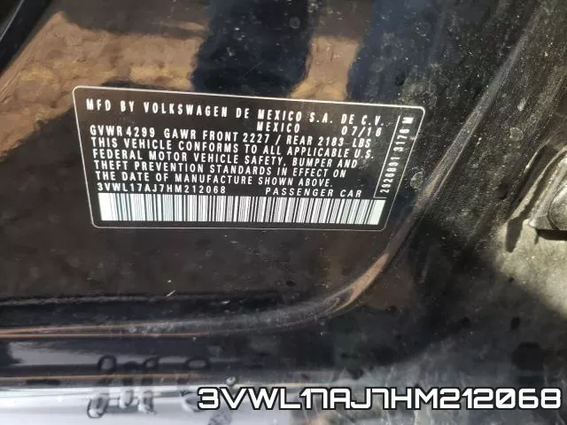 3VWL17AJ7HM212068 фото 2