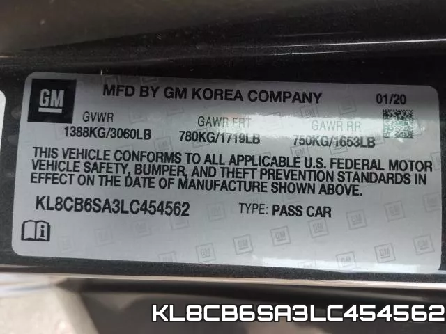 KL8CB6SA3LC454562 фото 2