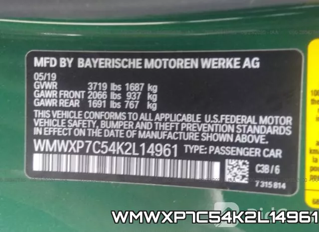 WMWXP7C54K2L14961 фото 8