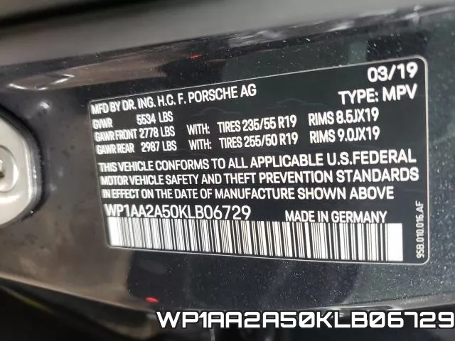WP1AA2A50KLB06729 фото 2
