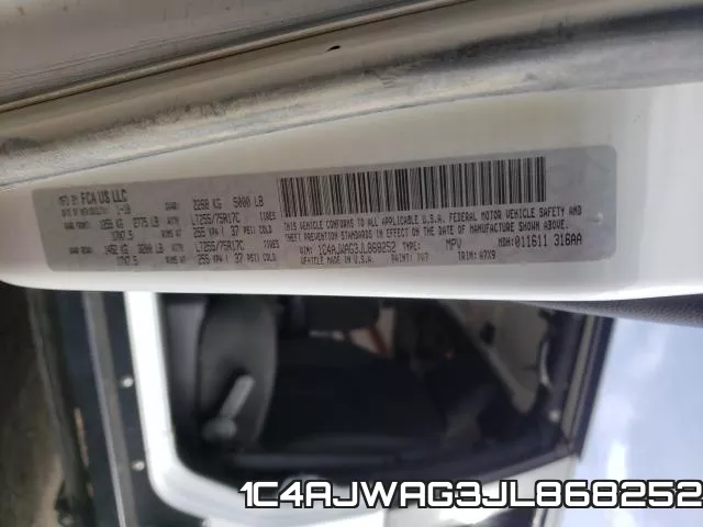 1C4AJWAG3JL868252 фото 2