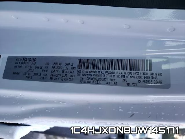 1C4HJXDN8JW145171 фото 2