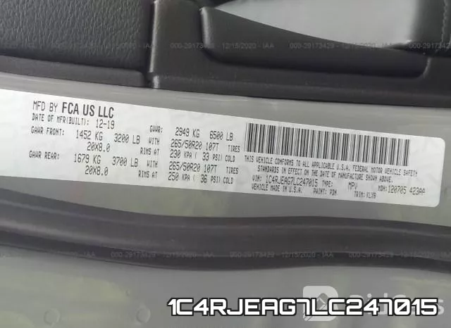 1C4RJEAG7LC247015 фото 10