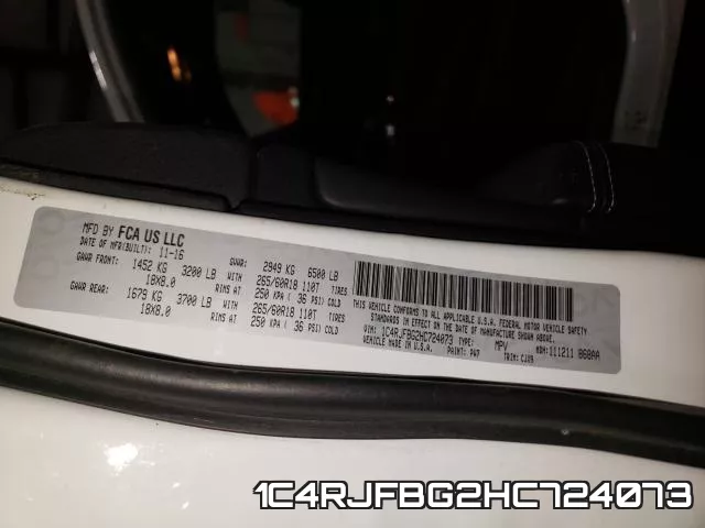 1C4RJFBG2HC724073 фото 2