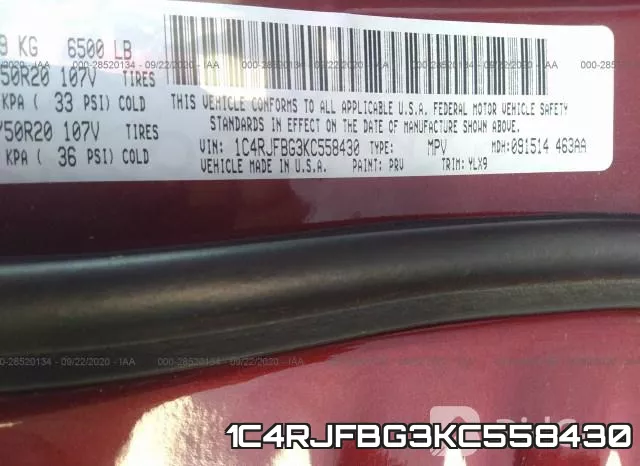 1C4RJFBG3KC558430 фото 7