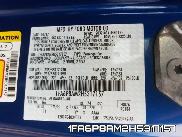 1FA6P8AM2H5317157 фото 2