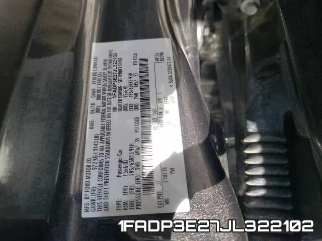 1FADP3E27JL322102 фото 2