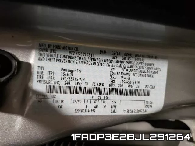 1FADP3E28JL291264 фото 2