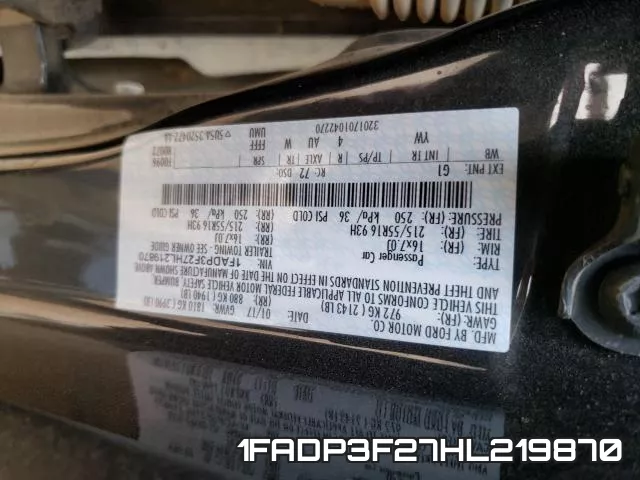 1FADP3F27HL219870 фото 2