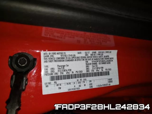 1FADP3F28HL242834 фото 2