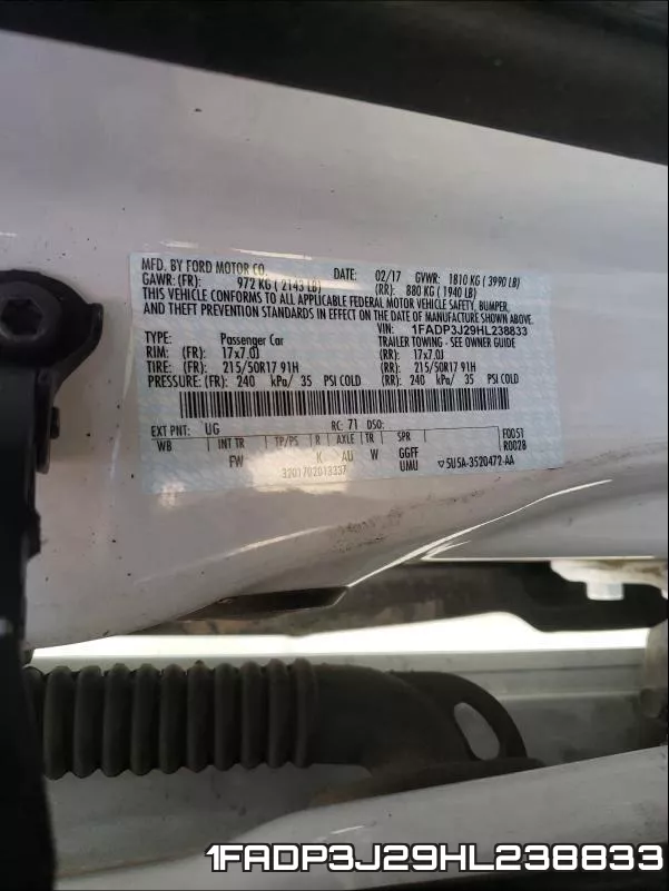 1FADP3J29HL238833 фото 2