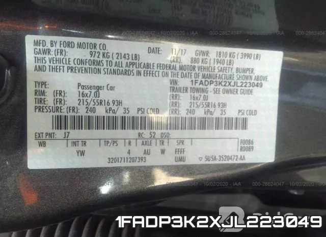1FADP3K2XJL223049 фото 10
