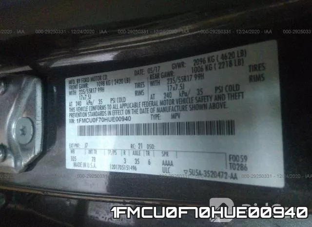 1FMCU0F70HUE00940 фото 10
