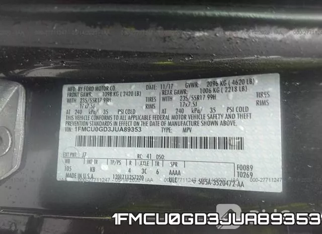 1FMCU0GD3JUA89353 фото 10