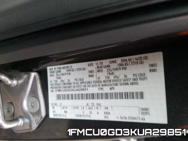 1FMCU0GD3KUA29851 фото 2