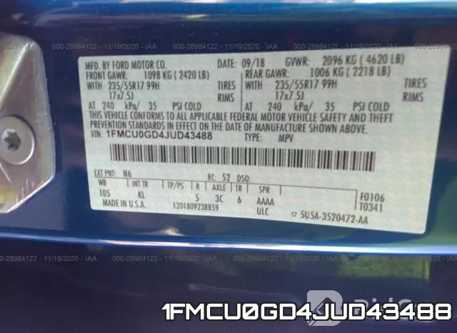 1FMCU0GD4JUD43488 фото 9