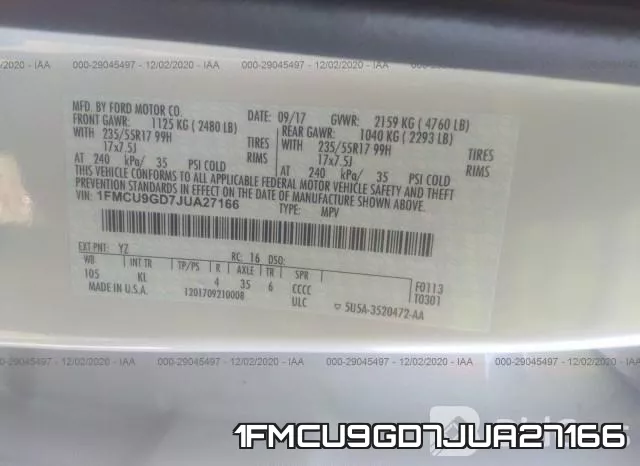 1FMCU9GD7JUA27166 фото 10