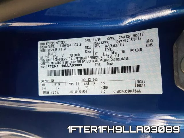 1FTER1FH9LLA03089 фото 2