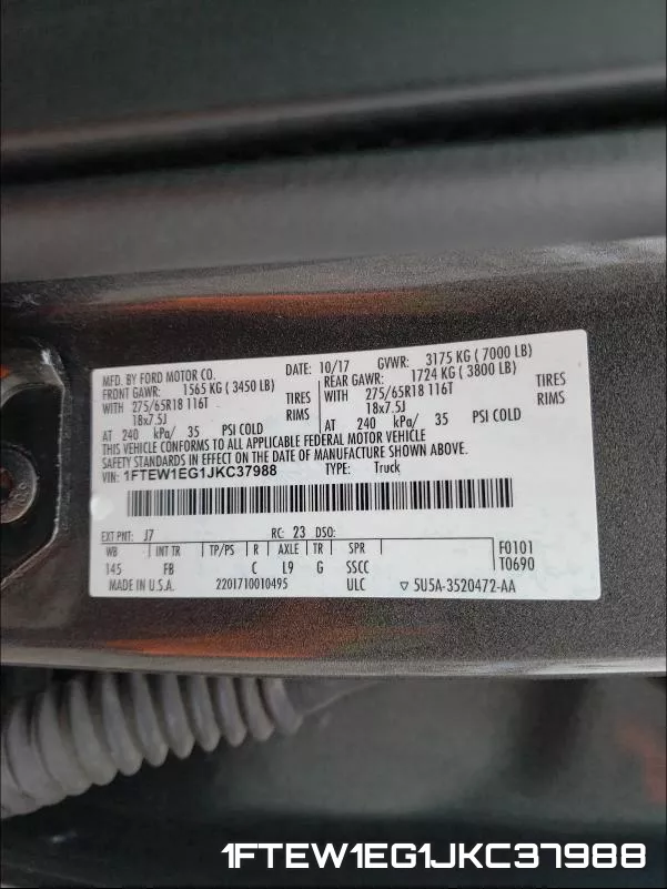 1FTEW1EG1JKC37988 фото 2