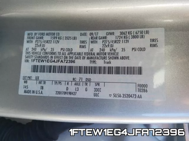 1FTEW1EG4JFA72396 фото 2