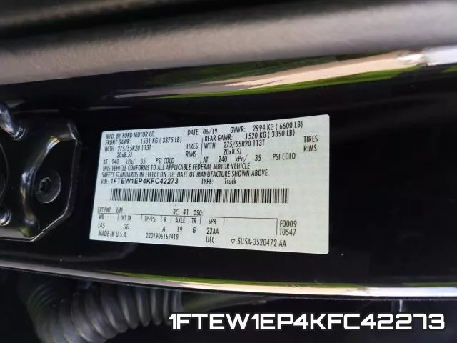 1FTEW1EP4KFC42273 фото 2