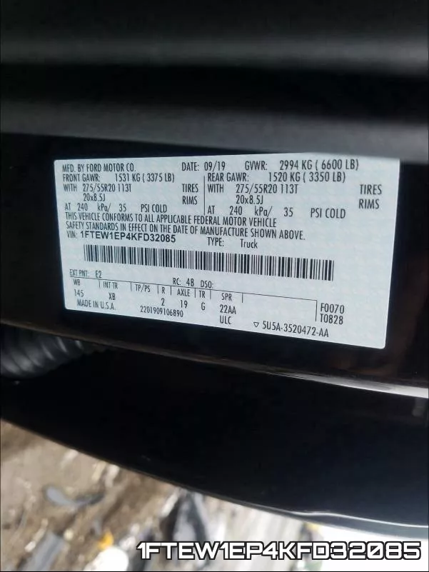 1FTEW1EP4KFD32085 фото 2